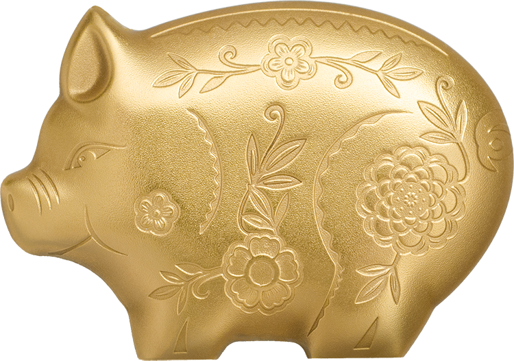 Gilded Jolly Pig